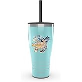 Tervis Traveler Turtle Sunset Triple Walled Insulated Tumbler Travel Cup Keeps Drinks Cold & Hot, 30oz with Straw Lid, Stainless Steel