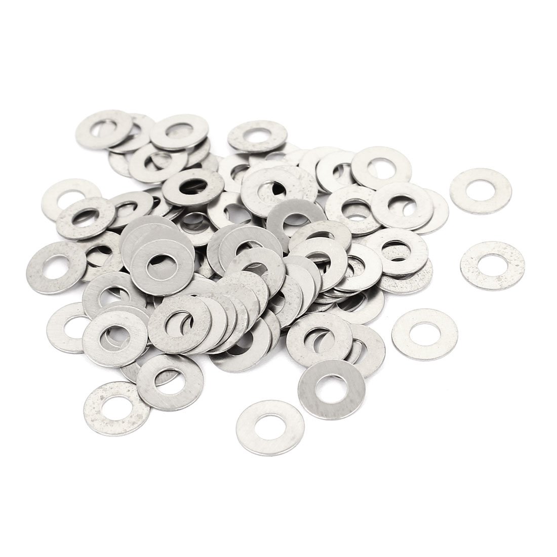 Sourcingmap M4x10mmx0.5mm Stainless Steel Round Flat Washer for Bolt Screw 100Pcs