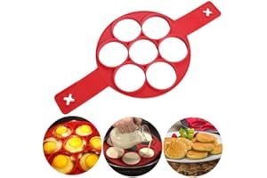 TUKE Nonstick Pancake Molds Ring Silicone Fried Egg Mould Reusable Pancake Maker Egg Ring Kitchen Cooking Baking Tools (Round Shape)
