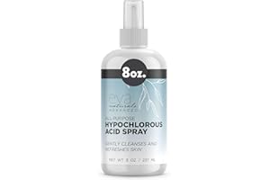 EVA NATURALS Hypochlorous Acid Spray for Face, Skin, and Body – HOCl Facial Mist Toner, Hydrating Cleanser for Acne, Eczema, Rosacea, Eyelids, Pets, Workout, Baby, Back, Redness, Sensitive Care Spray - 8 oz.