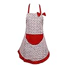 ULTNICE Vintage Style Apron Chic Floral Polka Dot Retro Sugarcraft Apron