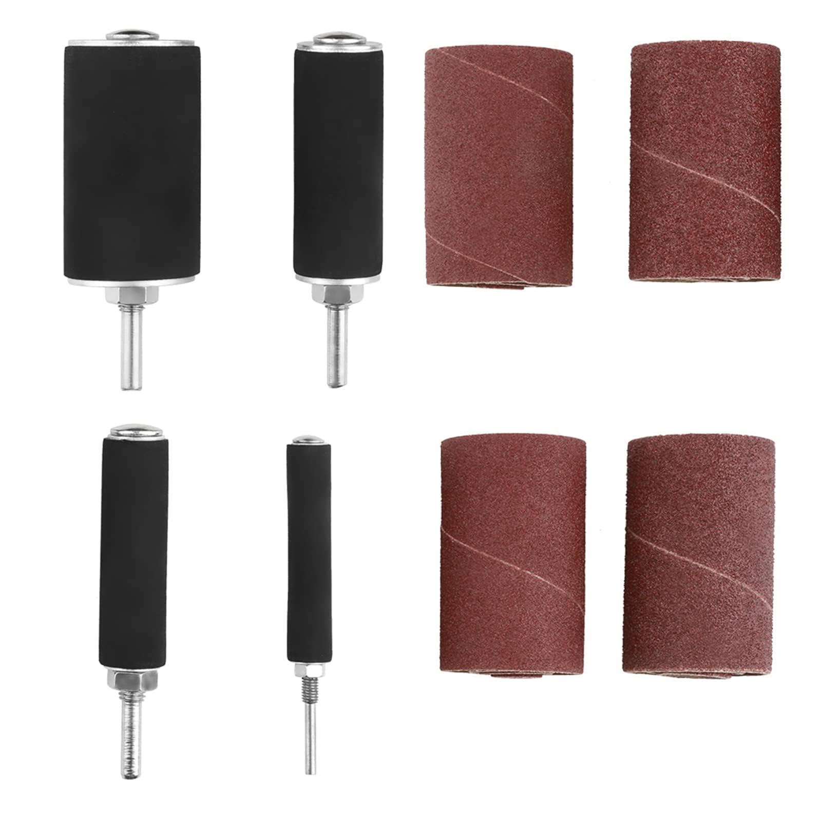 TOPINCN Drum Sanding Set, 20 Pieces with 4 Rubber Drums, 16 Sanding Sleeves 80-120 Grit, Storage Case, for Woodworking Power Drills