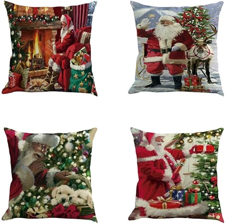 Amazon Com Bollysky Body Pillow Covers 4pc Happy Christmas Pillow