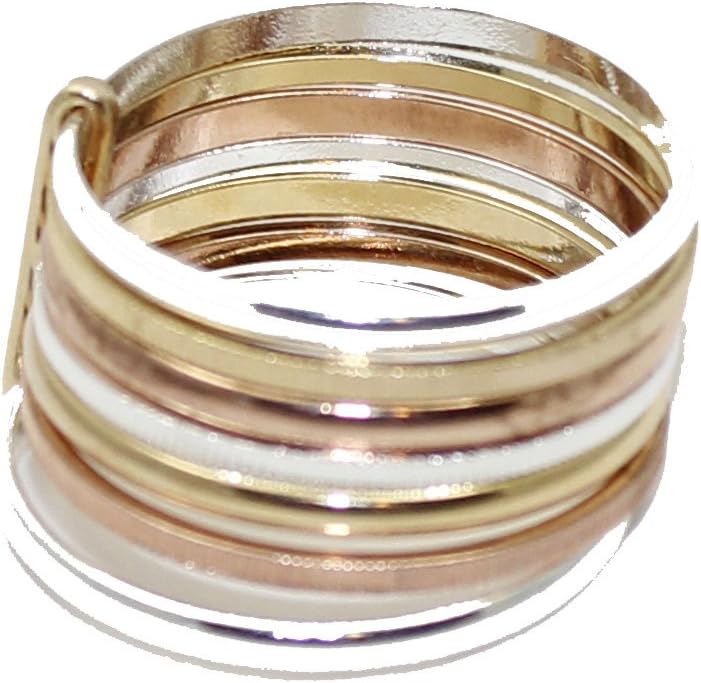 Semanario Band Ring - 7 Ring Lucky Band Gold 18k Gold Plated Ring Size 7
