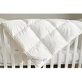 Continental Bedding Toddler Comforter, 100% White Down Duvet Insert, Sleep Blanket with Cotton Shell, Fits Standard Crib, Toddler Bed, 33x42 Inches, White