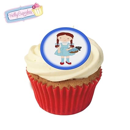 24 Pre Cut Edible Wafer Cake Toppers Wizard Of Oz Dorothy Amazon