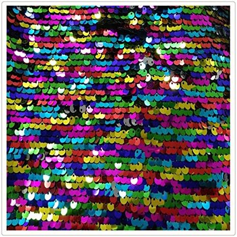 Sequins Sewing Fabric Mermaid Flip Up Sequin Reversible Flip up Sparkly Fabric Two Tone Rainbow for Dress Clothing Making Home Decor sold by half the yard