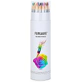 FUNLAVIE 24 Colored Pencils for Adult Coloring Books, Soft Core Art Pencils | Professional Drawing Pencils Set with Sharpener, Art Supplies for Artists, Adult Coloring, Painting, Sketching and Blending