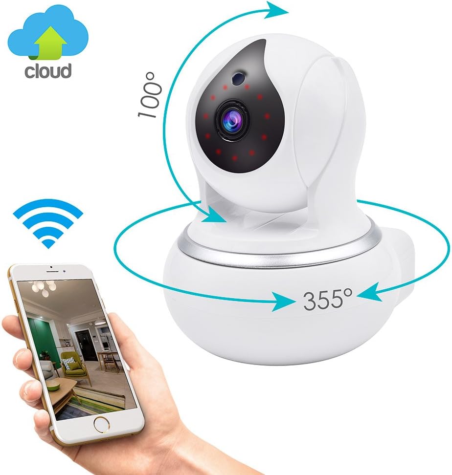 Wireless IP Security Camera, GERI WIFI Surveillance indoor camera baby room vision Pan/Tilt/Zoom System 720p HD Night Vision Cloud Service Available