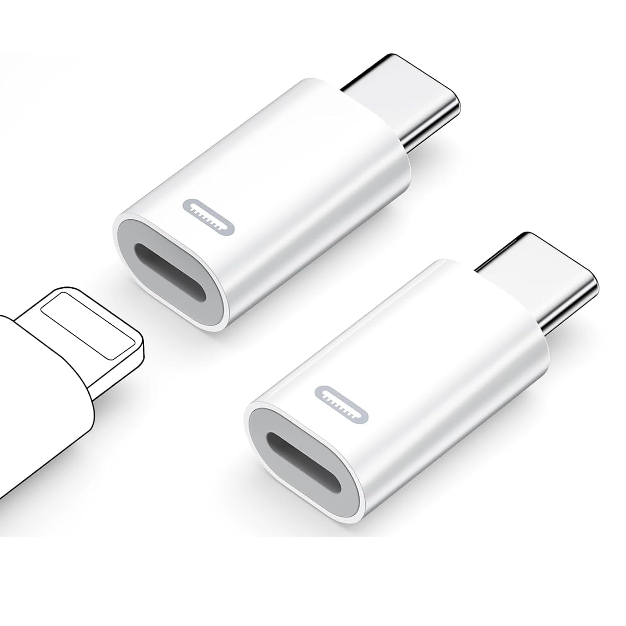 ライトニング タイプc 変換 (2個セット) PD35W急速充電, 480Mbps高速でデータ転送, Light-ning USB-C 変換アダプタ for iPhone 15 / 16 Plus Pro Max シリーズ Galaxy S23 Note 20 iPad Pro Air 2021 Macbook,イヤホン対応不可, ホワイト の商品画像