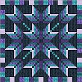 Easy Quilt Kit Exploding Star Purple/Aqua/3D