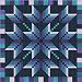 Easy Quilt Kit Exploding Star Purple/Aqua/3D