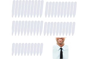 ZEYIYER 100 PCS Collar Stays for Men, 5 Sizes White Plastic Collar Stays, Shirt Collar Inserts 2" 2.2" 2.37" 2.5" 2.76" Shirt Collar Stays for Men's Dress Shirts