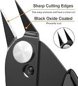 BOENFU Wire Cutter 5 Inch Flush Cutters Side Cutter Black 2 Pack view 2
