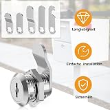 VOCIBO 4 Keys Letterbox Lock Plate 16mm 18mm Drawer Cabinet Lever Lock view 4