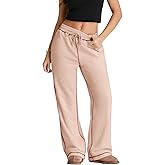 Herseas High Waisted Sweatpants for Women 2025 Fall Wide Leg Contrast Stitching Drawstring Loose Lounge Jogging Pants