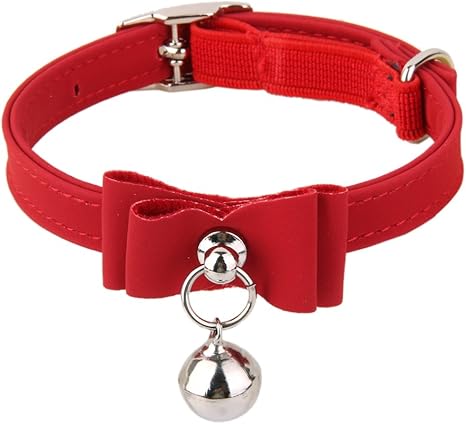 Collier Reglable Avec Pendentif Cloche Pour Chaton Chat Rouge Amazon Fr Animalerie