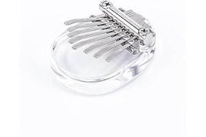 TREELF Acrylic Thumb Piano Crystal Transparent Kalimba Instrument 8 Keys Mini Thumb Piano (Oval)