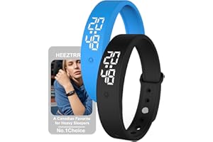 Vibrating Alarm Clock for Heavy Sleepers,Smart Silent Vibration Wake up Wristband Bracelet,Kids Digital Shock Watch Bed Shake