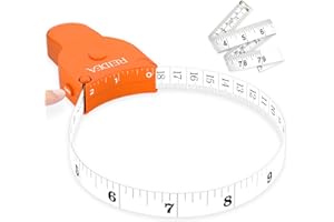 REIDEA Body Measuring Tape, Retractable Push Button (Quick Release Lock), Self-Measuring Tape for Tracking Weight Loss, Tailoring, Handcrafts, Clothes (Orange)