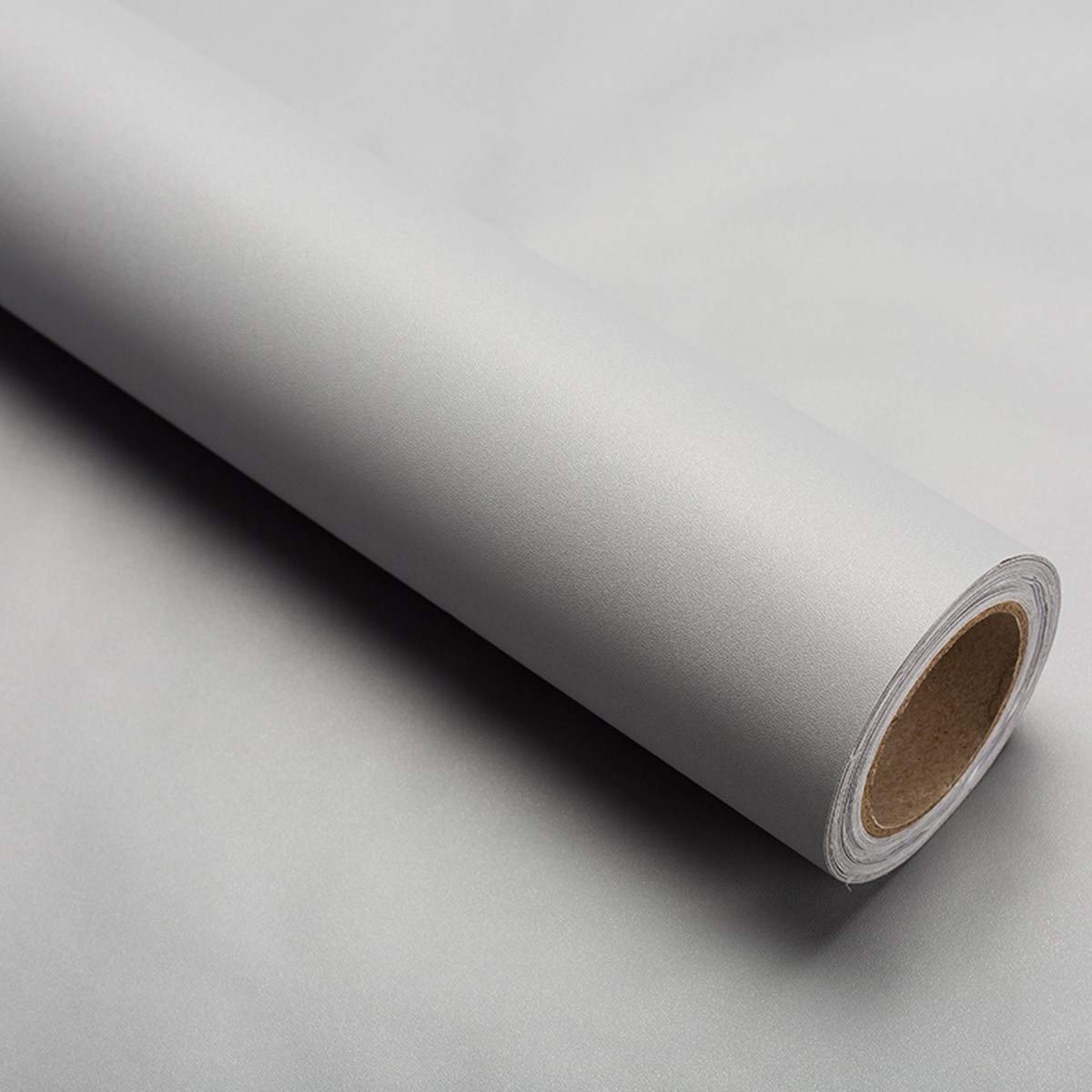 Photo 1 of 15.8" x400"Grey Wallpaper Self Adhesive Film Peel and Stick Wallpaper Grey Adhesive Paper Waterproof Removable DIY Decorative for Kitchen Cabinet Countertops Shelf Liner Upgrade Thicker