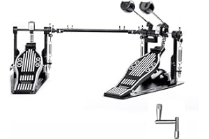 Vaisoeny Double Bass Drum Pedal, Double Chain Double Bass Pedal, Double Kick Pedal for Bass Drum，Drum Set Kit and Electronic Drums (V-ST13)