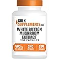 BulkSupplements.com White Button Mushroom Capsules - Mushroom Supplement, Agaricus Mushroom Capsules - White Button Mushroom Extract, Vegan, 240 Count (Pack of 1)