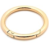 O Ring Spring Opening Snap Trigger Clip Buckle 2 PCS Charm Purse Making (Gold,1 1/2")