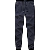 ZooYung Men's Fleece Lined Warm Snow Pants Winter Cargo Hiking Joggers Outdoor Travel Sweatpants