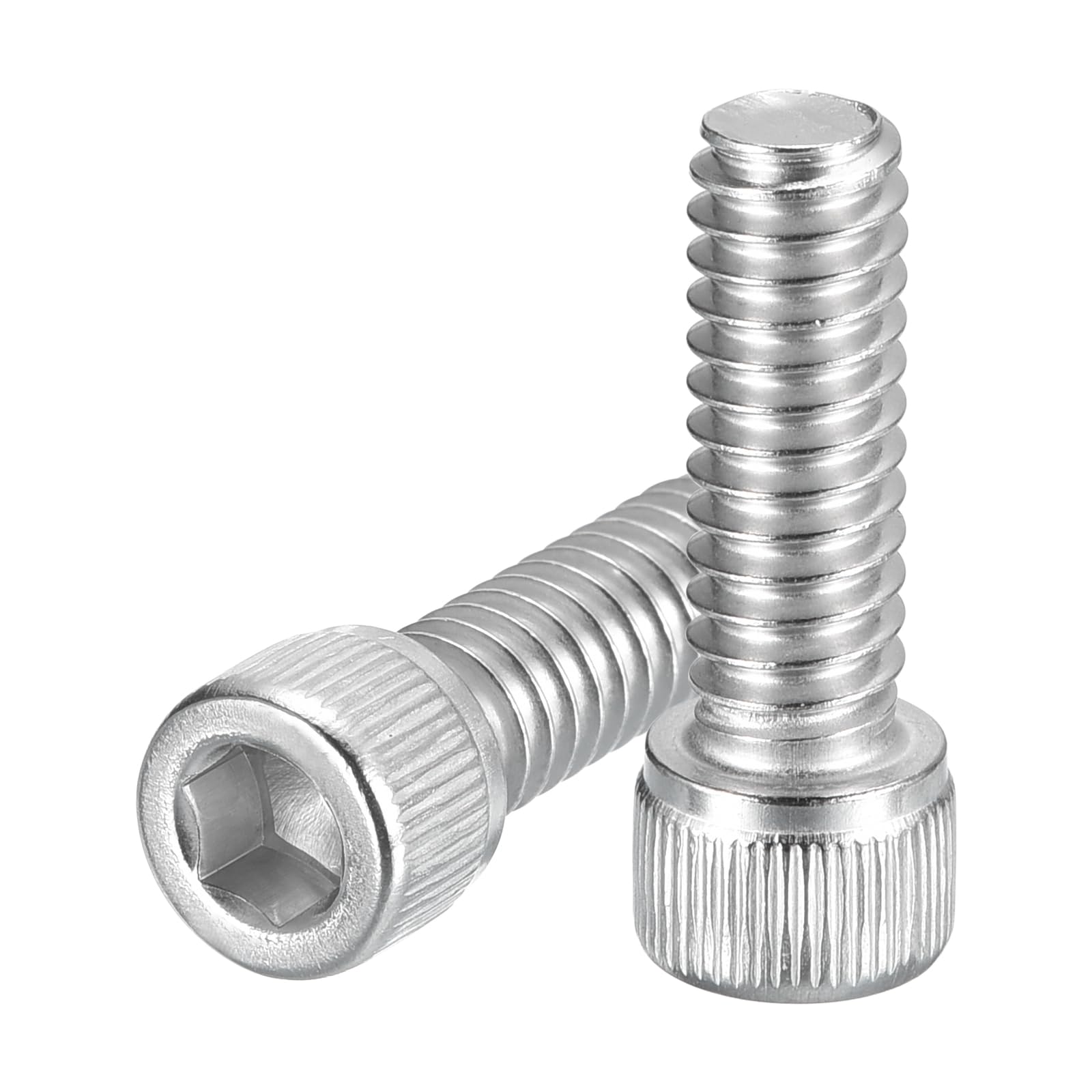 uxcell Hex Socket Bolts (1/4"-20x3/4"), 304 Stainless Steel Hex Socket Drive Screws, Silver Tone, 25 Pcs