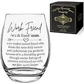 Work Friend Wine Glass Gifts - Funny Coworker & Bestie 15oz Wine Glass, Unique Birthday &