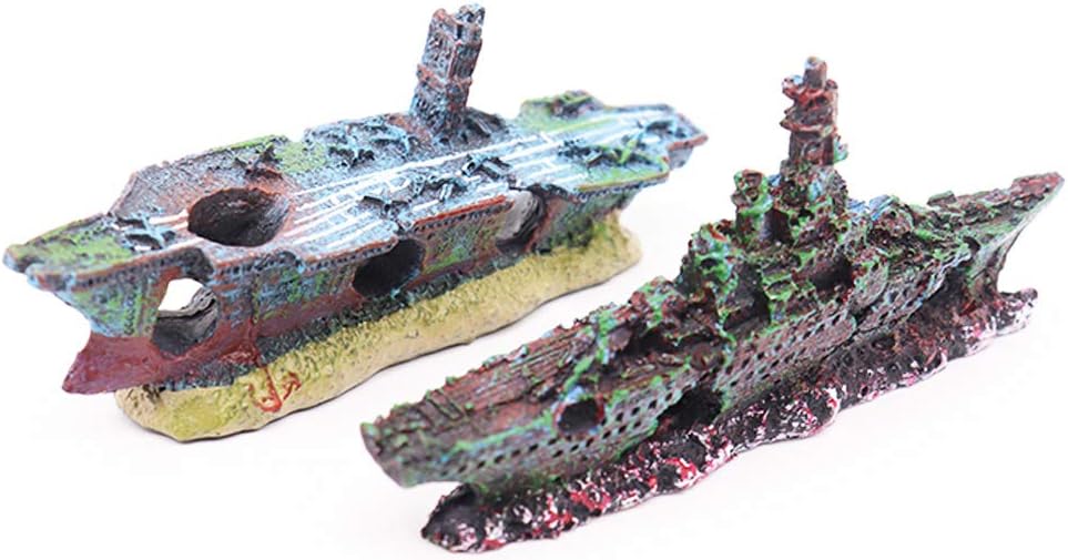 Ulifery Small Aquarium Shipwreck Sunken Pirate Ship Fish