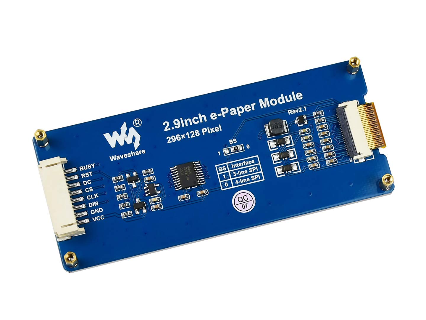 Waveshare 2.9inch e-Paper Module, 296x128 Resolution, Compatible with Jetson Nano/Raspberry Pi 4B/3B+/3A+/3B/2B/1B+/1A+/Zero 2 W/Zero W/Zero