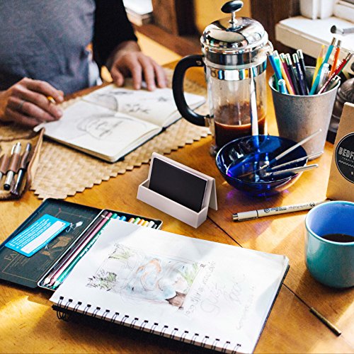 HR-International Business card holder Plastic Stand Organizer, Name Card Organizer Holds for Desk Office - Thumbnail 3