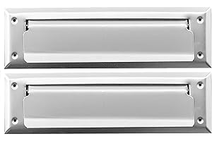 Solid Steel Satin Color with Spring Flap | Mail Slot Fits to Most Doors | Outer Size 10 Inches by 3 inches | Set with Front a