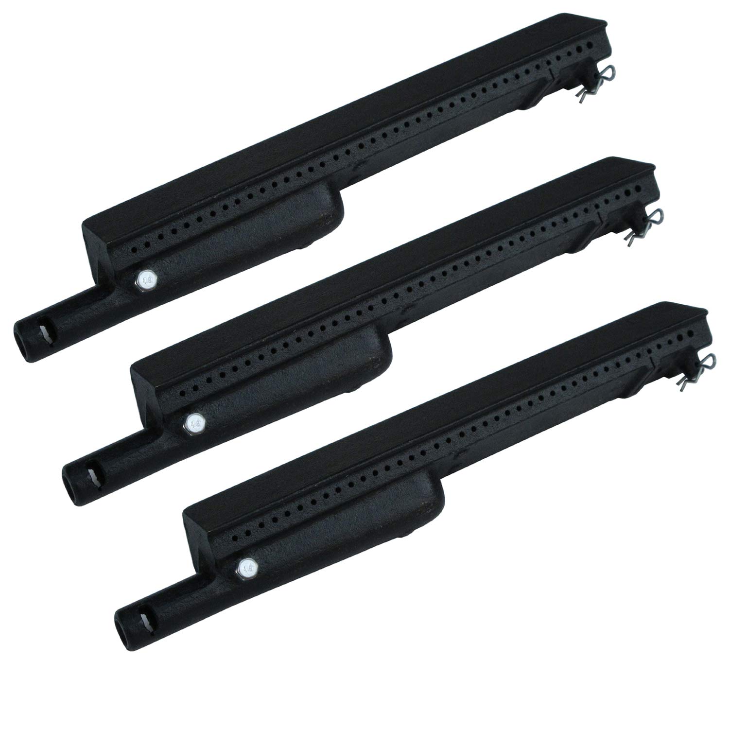 Photo 1 of Direct store Parts DB106 (3-pack) 13 3/4” Cast Iron Burner Replacement for Charbroil, Centro, Front Avenue, Costco Kirkland, Thermos Gas Grills, for Charbroil 463240804, 463247004, 463261406 models