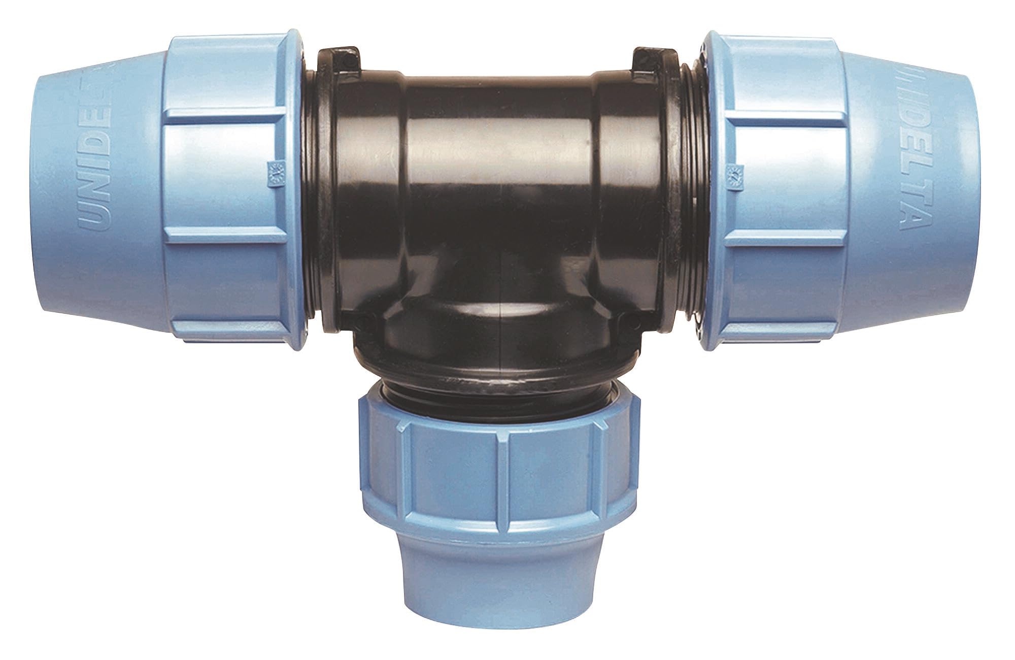 SOMATHERM FOR YOU ///3723-25-20L Plastic Reduced Tee for PE Tube D25-20-25-External Clamping, Grey