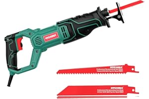 HYCHIKA BETTER TOOLS FOR BETTER LIFE HYCHIKA reciprocating saw, variable speed corded reciprocating saw, 9.8 ft cable, with 2PCS blades for wood/metal, 0-2800 SPM variable speed trigger.