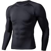 Compression Shirts for Men - Long Sleeve Black Workout Base Layer Athletic Gym Tops Quick Dry Running Undershirts
