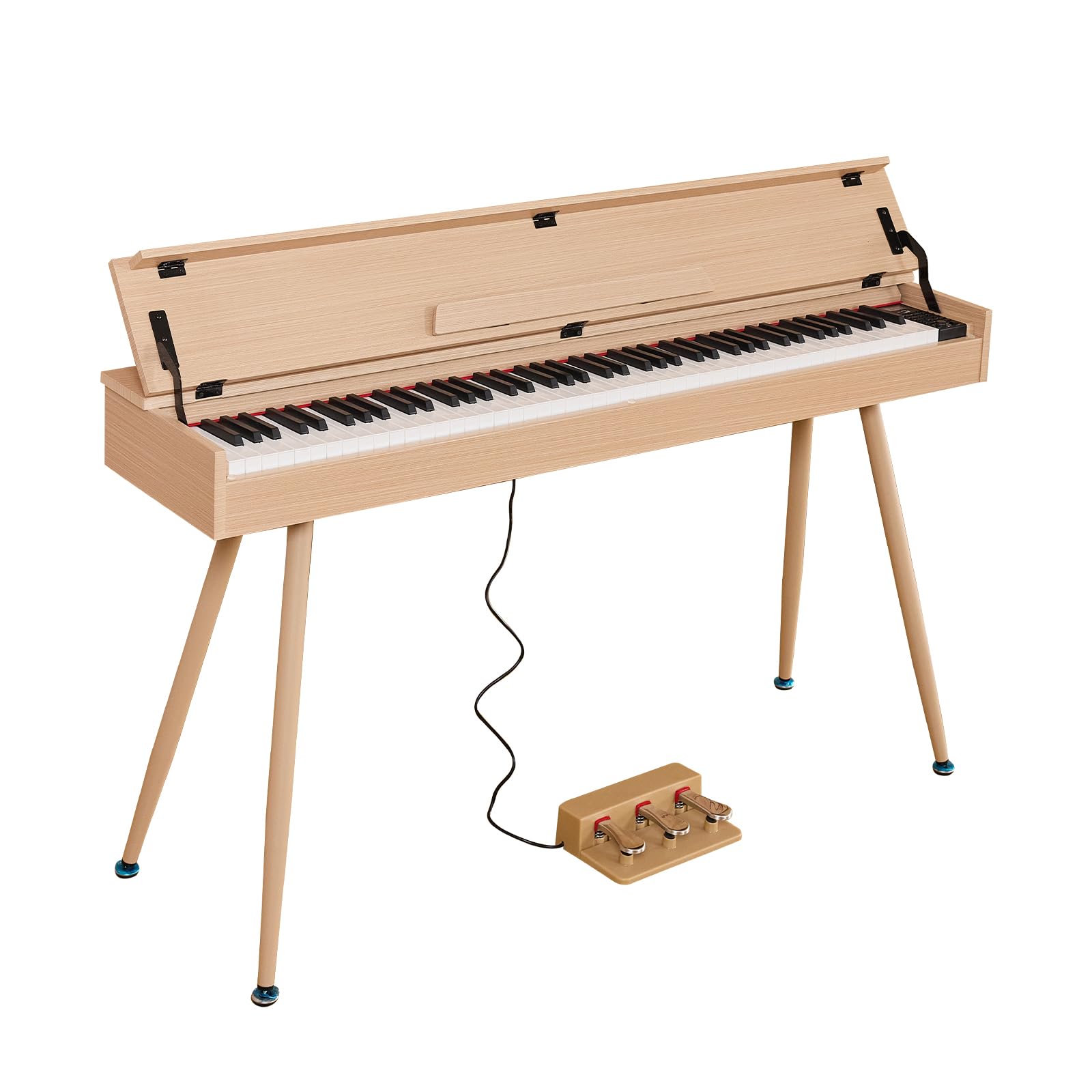 Photo 1 of KUMENG Digital Piano 88 Key Weighted Keyboard,Full-Size Desk Progressive Hammer-Action Electric Piano For Beginners, With Sheet Music Stand, Pedal,Power Adapter, Headphone Mode, Usb-Mid (Maple)