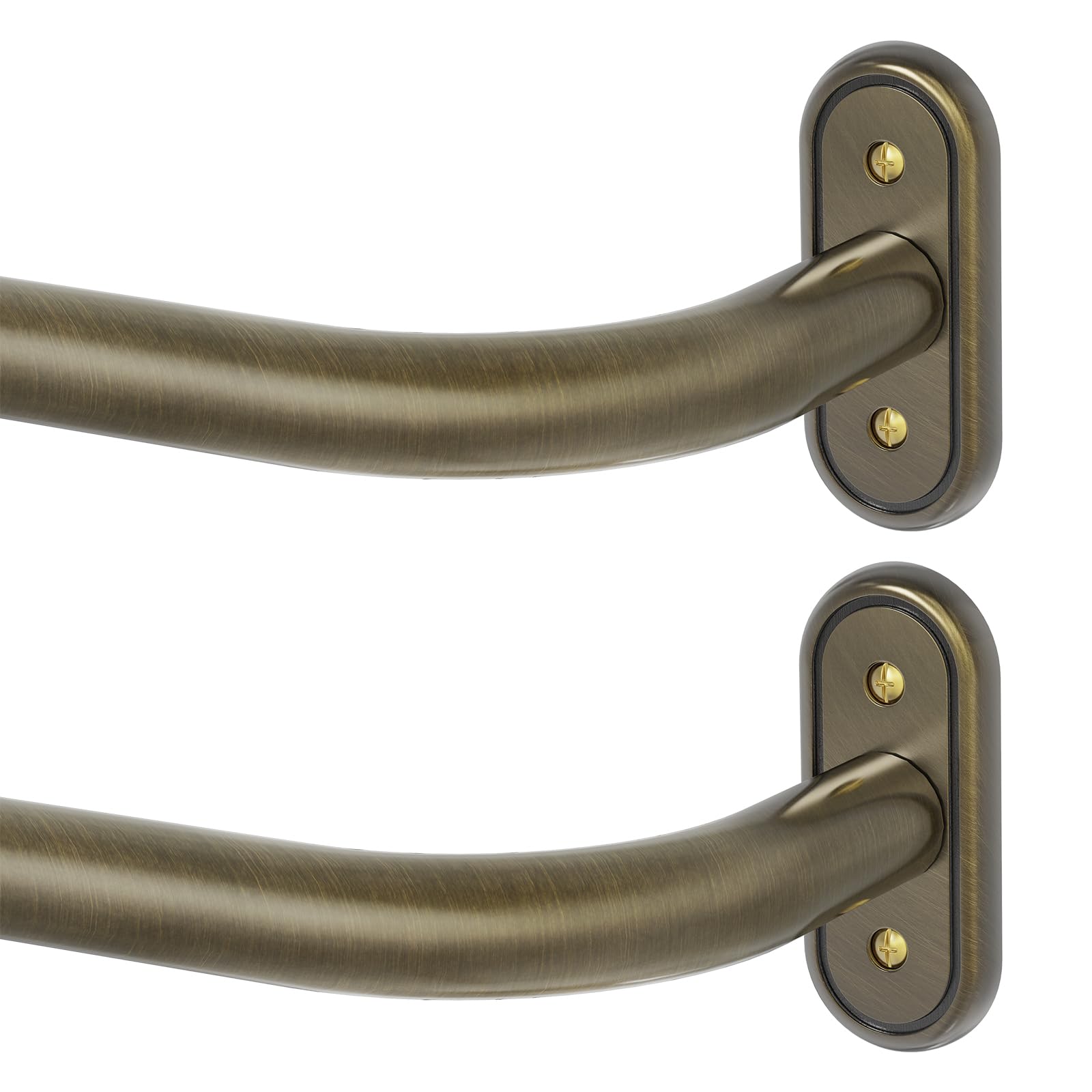 Photo 1 of 2 Pack Wrap Around Curtain Rod, Antique Bronze Blackout Curtain Rods for Windows 48 to 84 Inch, 1 Inch Heavy Duty Adjustable Ceiling Bedroom Curved Drapery Rods, All Metal, Aluminium Bracket
