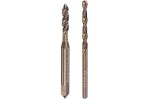 uxcell M4 x 0.7 Spiral Flute Tap and 3.3mm Twist Drill Bit Set, Metric M35 Cobalt High Speed Steel Machine Threading Screw Th