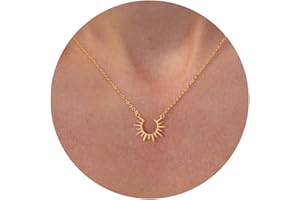 VRIUA Gold Necklace for Women - 14K Gold Plated Dainty Italian Horn Star of David Butterfly Sun Lotus Volleyball Baseball Cowboy Boots Necklace Jewelry Everyday for Women