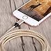 Eashion iPhone Charger 3Pack 6FT Lightning to USB Braided Cable Charging Cord with Aluminum Connector Compatible with iPhone 7/ 7Plus/ 6/ 6S/ 6 Plus/ 6S Plus, 5C/5S/5, iPad/iPod(Golden)