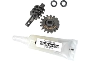 RampCrab Differential Gear Set 16T, Hardened Steel Worm Gears, 1/24, Upgrade Parts for SCX24 Bronco Deadbolt JLU B-17 Gladiator C10, 1/24 RC Crawler Car