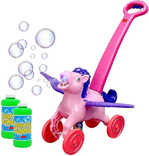 Automatic Bubble Machine Toy For Kids Horse Walker Blows