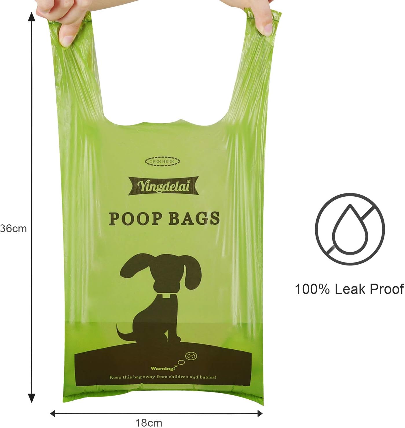 Biodegradable Poo Bags with Tie Handles - 450 Value Pack Strong & Thick Dog Poop Bags, Fresh Scented, Green, 1 count (Pack of 450) - Image 5