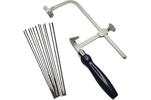 TAURISH German Style Jeweler's Saw Frame with 144 Assorted Blades - Adjustable for Woodworking, Jewelry Making, Craft & Hobby Use