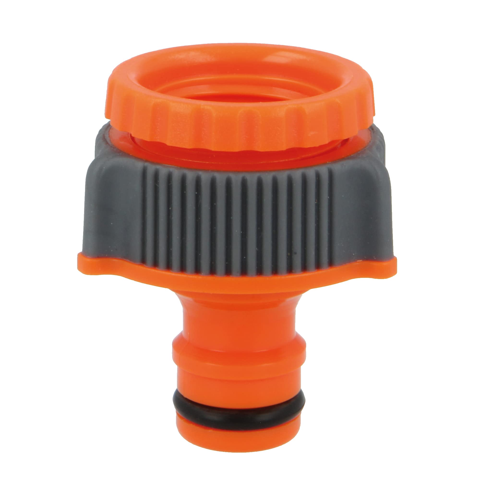 Amig - Adapter and Reducer for Hose Tap Union - 1/2" and 3/4" - Quick and Easy Connection for Water Hoses - Frost and UV Resistant - ABS Plastic and Rubber - Orange and Grey