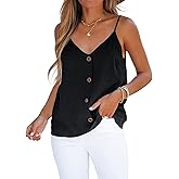 CUPSHE Womens Tank Tops V Neck Button Down Casual Cami Blouses Summer Sleeveless Basic Tank Shirt
